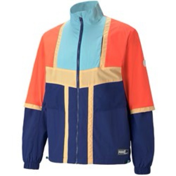 Puma Court Side Elektro Blue Woven Jacket Men's Size Small - Picture 1 of 5